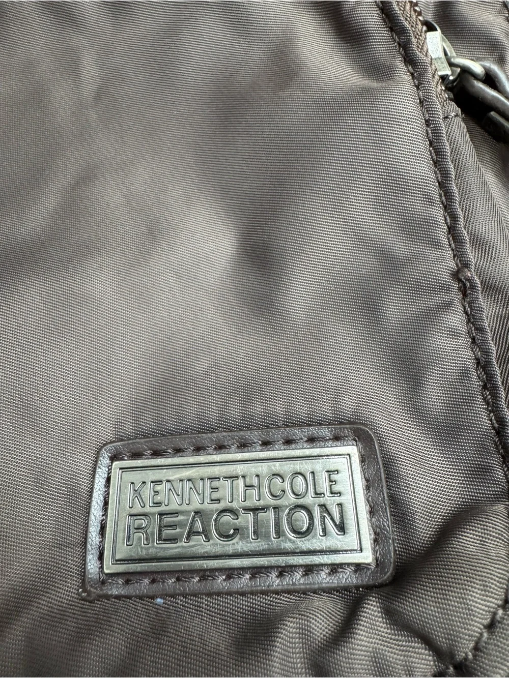 Kenneth Cole Reaction Chocolate Brown Nylon Laptop Tote
